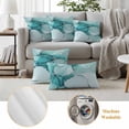 thumbnail image 6 of 2 Pack Outdoor Waterproof Throw Pillow Covers,Teal Marble Gradient Water Ripple Decorative Square Patio Pillowcases for Chair Couch Sofa 16x16in, 6 of 9