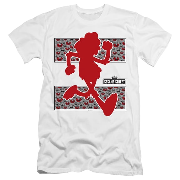 Sesame Street - Elmo Runs - Premium Slim Fit Short Sleeve Shirt - Large