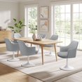 thumbnail image 1 of Modway Fauteuil de Salle à Manger Pivotant Rembourré en Blanc Gris Clair, 1 of 10