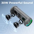 thumbnail image 5 of RIENOK Altavoz Bluetooth portátil 30W Doble emparejamiento Estéreo inalámbrico verdadero Sonido HD IPX7 Impermeable Ducha deportiva al aire libre Altavoz inalámbrico Bluetooth 5.3 para fiesta en casa, 5 of 5