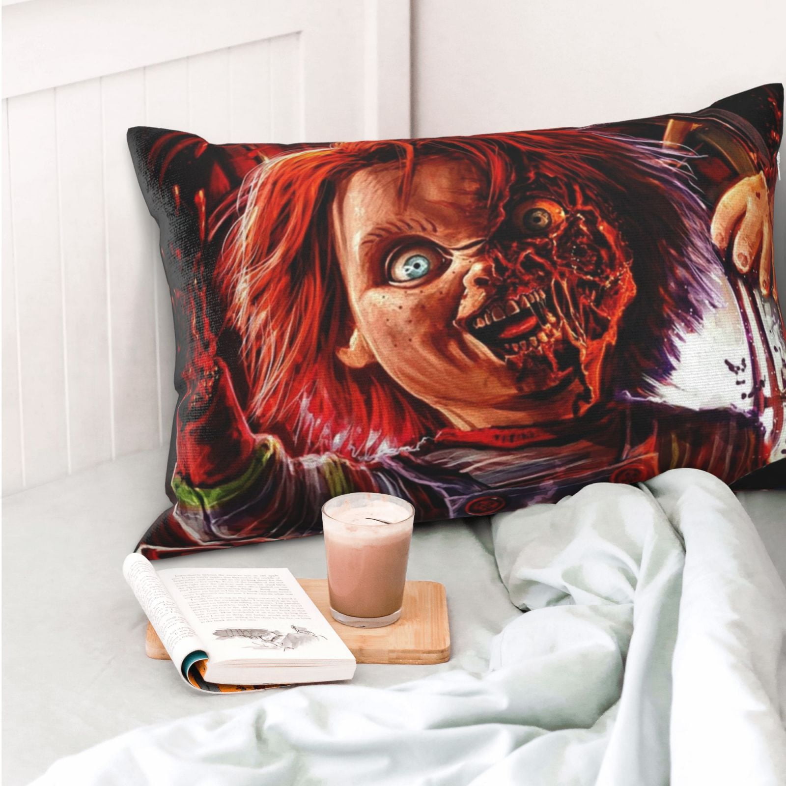Blood Art Scary Pillowcase Decor Cushion Pillow Covers With Hidden