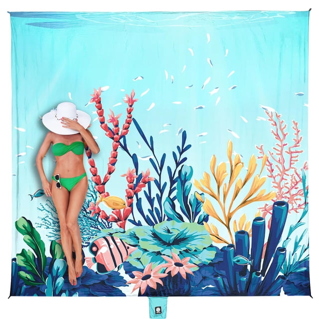 Manta de playa WEKAPO, impermeable y resistente a la arena, 3,4 x 2,7 m (1-9 personas)