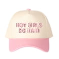 thumbnail image 4 of HOT GIRLS DO HAIR Letter Embroidered Color Block Trucker Hat Unisex Adjustable Cotton Breathable Fashion Cap for Travel Daily Wear, 4 of 11