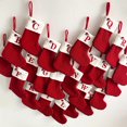 thumbnail image 1 of Christmas Stocking 20cm/7.87" Monogram Embroidered Initial Cable Knit Red Christmas Holiday Stocking, 1 of 7