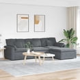 thumbnail image 1 of vidaXL Canapé Modulaire avec Repose-Pieds et Coussins Gris Foncé, 1 of 5