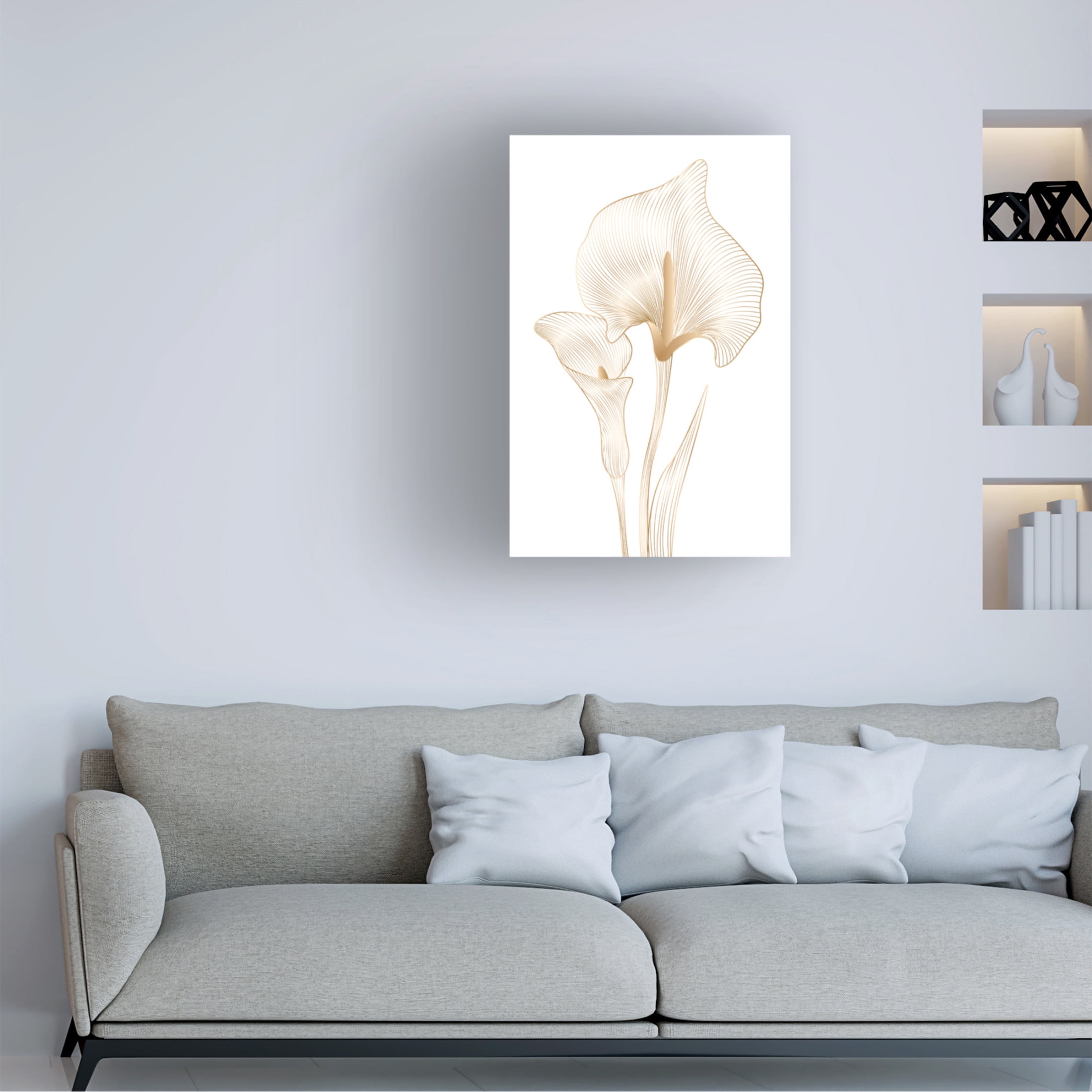 Canvas Wall Art - Incado 'Lily Line' Wall Art for Living Room, Bedroom, or Office Décor by Trademark Fine Art - 22 x 32 Inches