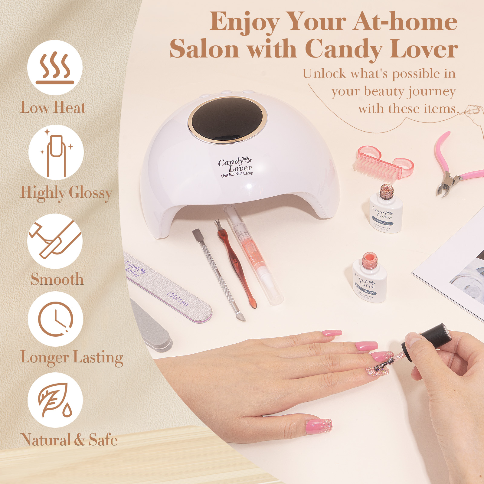 Candy Lover Gel Nail Polish Kit with UV LED Lamp photo 5