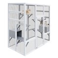 thumbnail image 6 of Aukfa 62.6" Wooden Catio Outdoor Pet Large Cat House with Anti-UV & Waterproof Top,Gray, 6 of 8