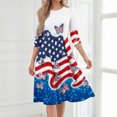 thumbnail image 5 of BOMYJESK Womens Maxi Dress American Flag Floral Beach Long Dresses 4th July Summer Dresses Independence Day Art Print Elegant Classy Resort Wear Light Blue S, 5 of 7