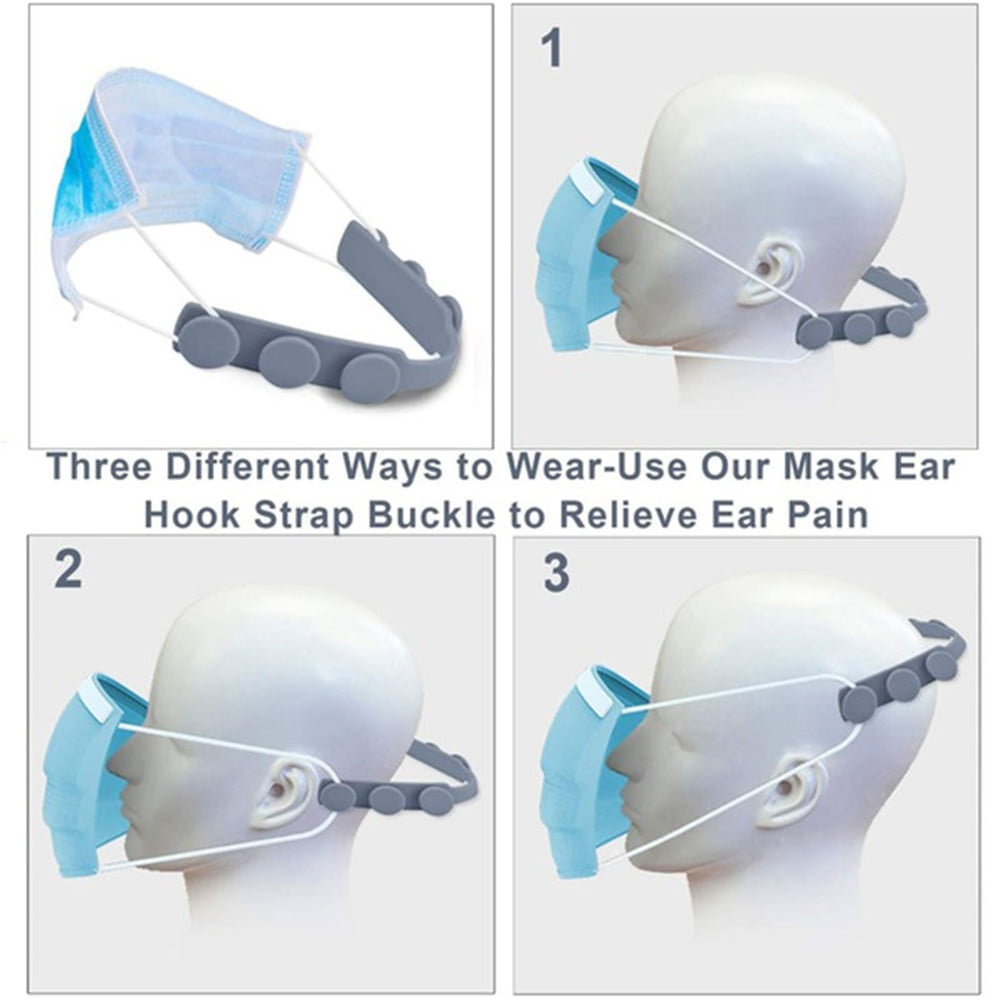 Protect from Wearing Long-time Mask for Nurse Dust-Workers Food-Workers（6pcs） Easecube Colorful Soft Silicon Rubber Mask Extension Hook Anti-Slip Comfortable Hook Relieve Pressure and Pain for Ear 