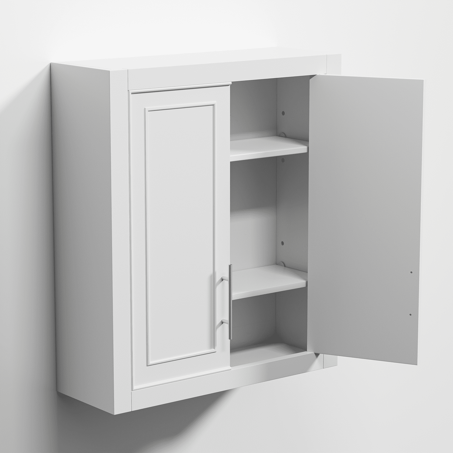 26"x22"x8" Modern Rectangle Wood Wall Mounted Storage Cabinets for Bathroom,White