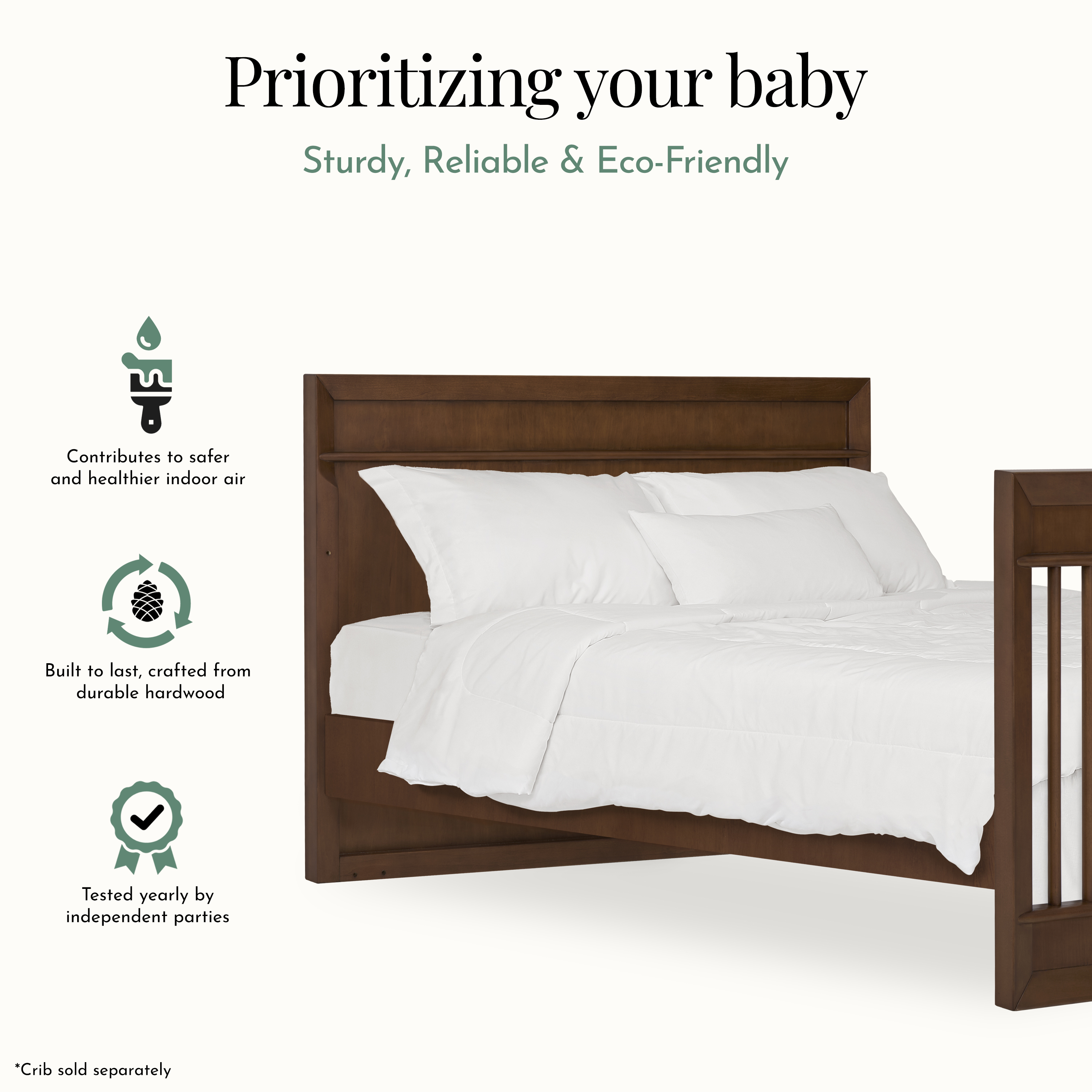 Evolur Bed Rails, Roasted Walnut
