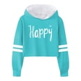 thumbnail image 4 of Byoo Hoodies for Little Girls Graphic Letter Print Long Sleeve Casual Hooded Sweatshirt Soft Pullover Tops,Sky Blue, 4 of 4