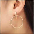 thumbnail image 5 of 1 par (oro) Pendientes de barra de círculo geométrico Pendientes de aro de círculo hueco Pendientes de tachuelas de círculo grande Pendientes de círculo exagerados Pendientes de barra Joyería Sincero Electrónica, 5 of 5
