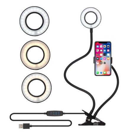 phone light stand holder ring cell selfie stream makeup chat clip dialog displays option button additional opens zoom