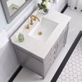 thumbnail image 5 of ANGELES HOME 36" Bathroom Vanity with Sink Top Combo Set, Freestanding Solid Wood Bathroom Makeup Cabinet W/ 1 Soft-Close Door and 3 Soft-Close Drawers, Carrara White Quartz Countertop (White), 5 of 9