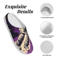 thumbnail image 5 of Disketp Astronaut Floating purple Space Women's Men's Slippers Plush Slip-On House Slipper for Winter Indoor Soft Cushion Non-slip Fluffy Slides Slippers-8, 5 of 7
