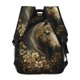 thumbnail image 4 of Balery Palatial Gold Pattern Horse Mochila Escolar Impresa, Mochila Ligera para Viajes Casual, Mochila Duradera y Cómoda Multifuncional, Mochila para Laptop-One Size, 4 of 5