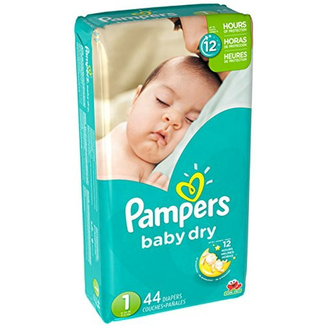 Pampers Baby Dry Diapers Sesame Street Size 1 - 44 CT