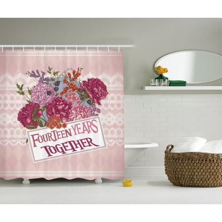 Fifteen Years Together 15th Anniversary Gifts for Wife Fabric Shower Curtain Set