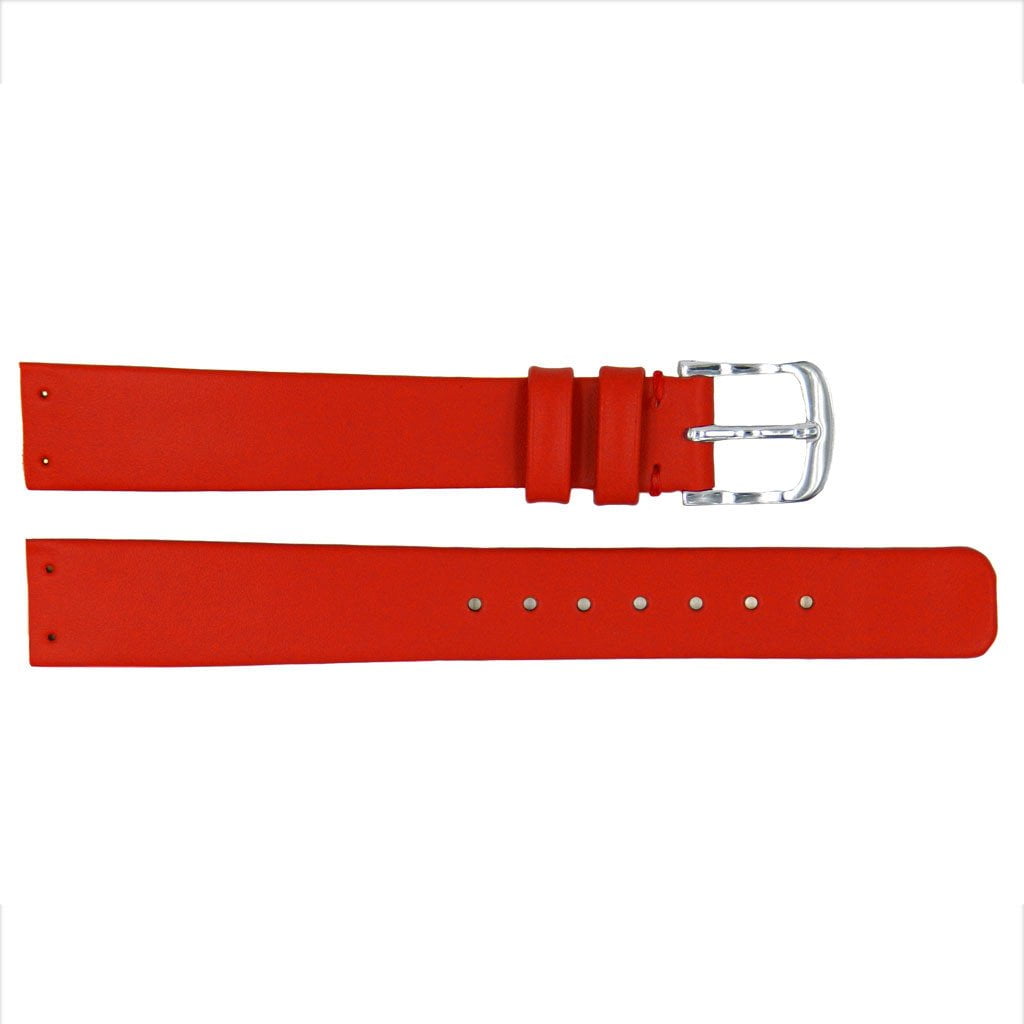Euro Collection Skagen Style Smooth Red 14mm Leather Watch Strap ...