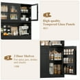 thumbnail image 6 of Hiphuta 72" Tall Modern Pantry Cabinet with Adjustable Shelves, Freestanding Kitchen Hutch Cabinet for Dining Room, Black, 6 of 8