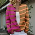 thumbnail image 2 of iHPH7 Womens Fall Clothing Striped Cardigans for Women Loose Cardigan for Women Womens Fall Jackets Fall Fashion Travel Sweater Going Out Tops for Women Gold L, 2 of 7