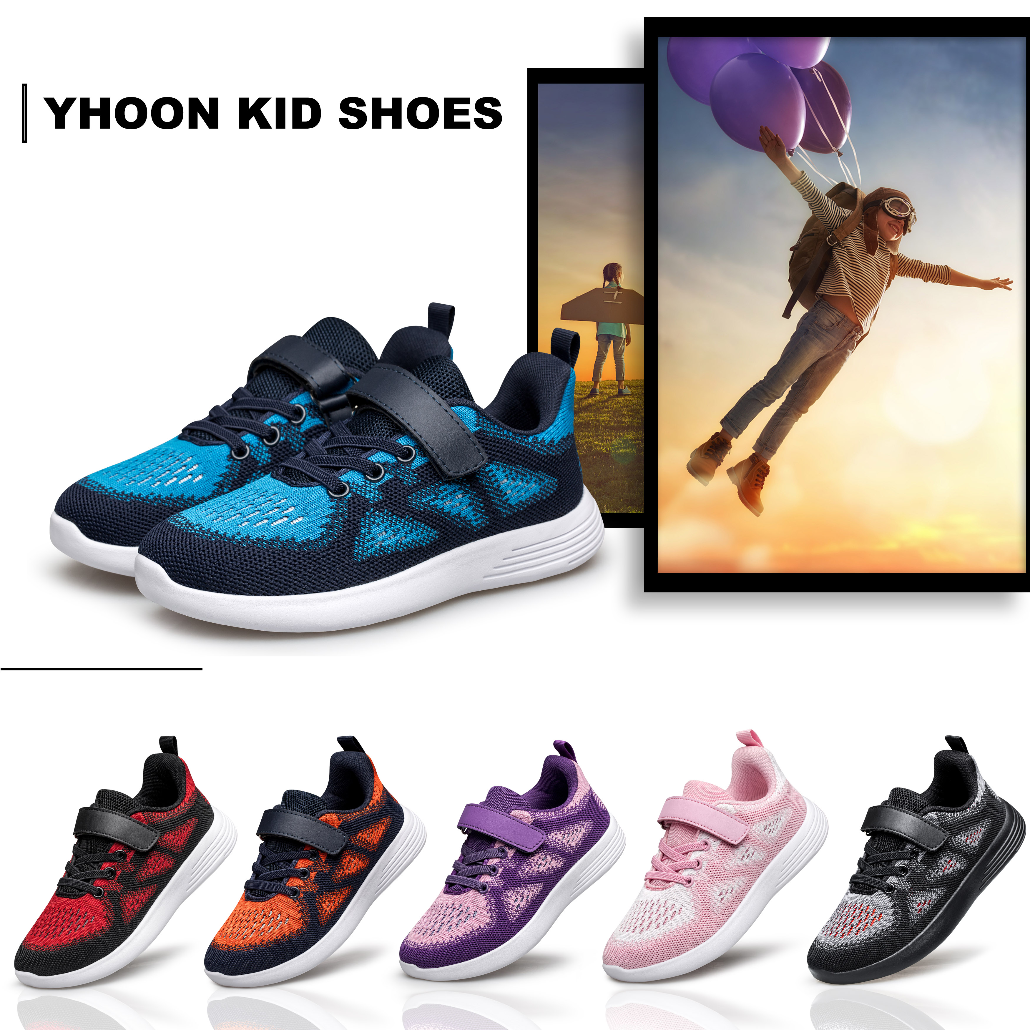 Vibdiv Kids Lightweight Breathable Athletic Sports Sneakers photo 5