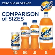 Sunkist Zero Sugar Orange Soda Pop, 12 fl oz, 12 Pack Cans