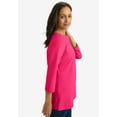 thumbnail image 3 of Jessica London Women's Plus Size Stretch Cotton Notch Neck Tunic, 3 of 5