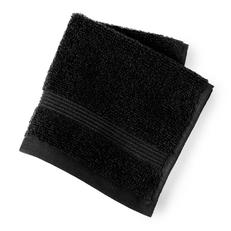 Mainstays Performance 6-Piece Towel Set, Solid Rich Black
