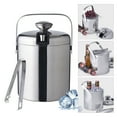 thumbnail image 1 of Cubo de hielo aislado para picnic al aire libre de 1,3 l, de acero inoxidable, de doble pared, con tapa y pinza para hielo, 1 of 8