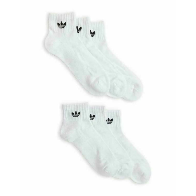 Adidas adidas Men's Originals Trefoil 6 Pack Quarter Socks, White