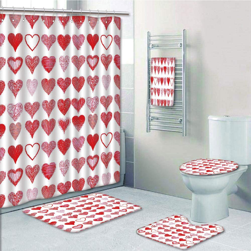 PRTAU Valentines Day Hearts Collection Symbols of Love Hand Drawn