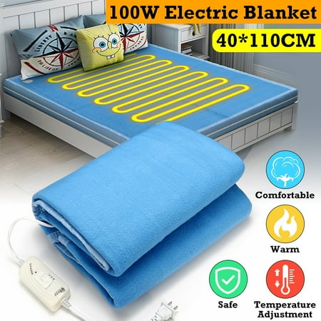 Electric Bed Pad 100W 220V Electric Heating Blanket Warm Heater Warming Flannel Winter Warm Heater Heated Pad W/ Controller Waterproof Heating Bed Leakage Protection Comfort Soft Fleece Throw ()