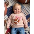 thumbnail image 5 of RUINIXCW Toddler Girls Fall Sweatshirt Stylish Football Bow Embroidery Casual Crew Neck Long Sleeve Pullover, 5 of 9