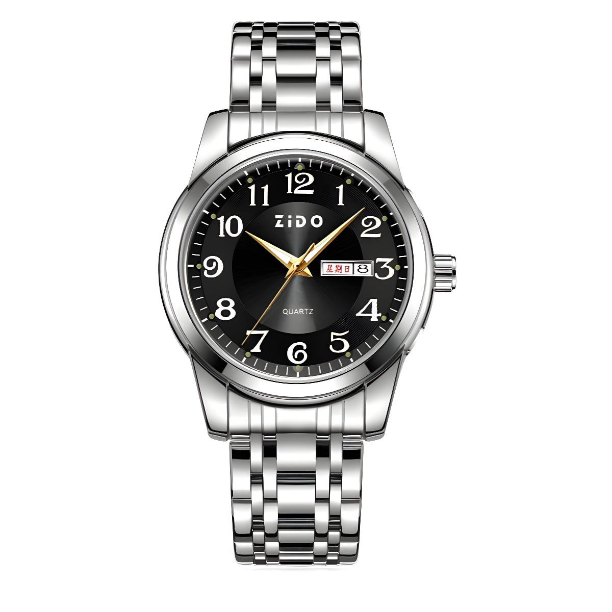 Men's quartz watch, suitable for middle-aged and elderly men, large numbers, high-end fashion business watch, versatile quartz luminous men's wristwatch