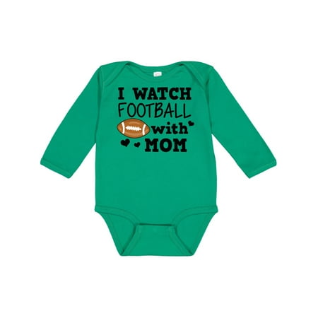 

Inktastic I Watch Football with My Mom Gift Baby Boy Long Sleeve Bodysuit