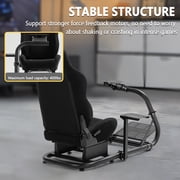 Marada Racing Simulator Cockpit with Black Seat Adjustable Fit Logitech G25 G27 G29 G920