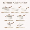 thumbnail image 2 of Carote Ceramic Nonstick Pots and Pans Set, 13 Pieces Kitchen Cookware Sets Compatible for All Stoves, White Granite, 2 of 8