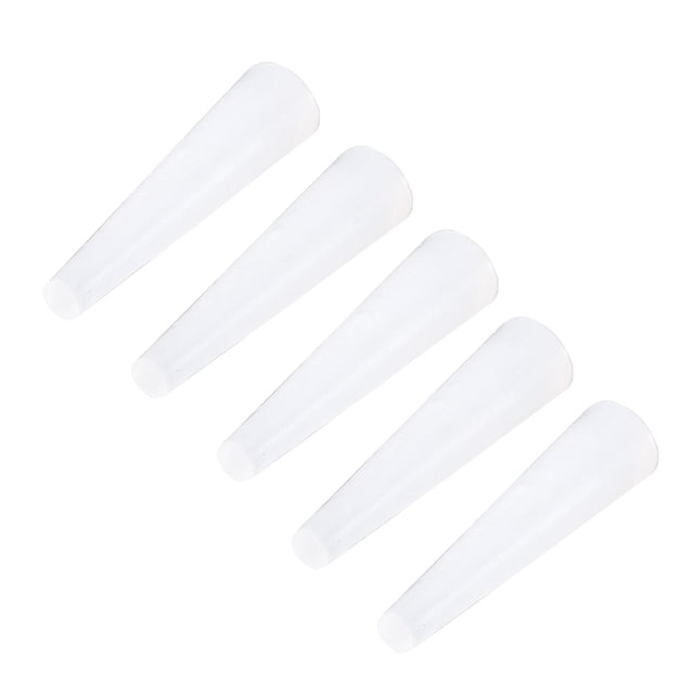 Tapón cónico sólido de caucho de silicona Uxcell de 1/8" a 15/64" de 1" de altura para recubrimiento en polvo, paquete de 30