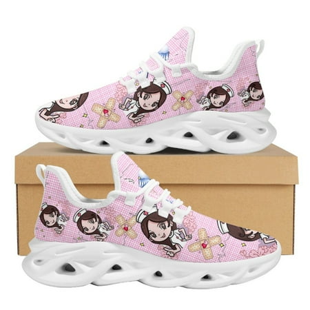 

New Style Female Running Shoes Pink Nurse Medical Sneakers Shockproof Cushion Sport Shoes for Women Zapatillas