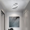 ADISUN Modern Led Ceiling Light Fixtures Creative Round Led Ceiling Lamps Cool White 6000K for Hallway Aisle Living Room Bedroom Lights, Chrome