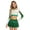 Green, variant on TiaoBug Women Girls Cheer Leader Uniform Dress Cheerleading Outfits Sparkle Long Sleeve Crop Top with Skirt Set Green S