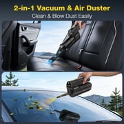 AVAPOW Car Vacuum Cordless, 2-in-1 Handheld Vacuum & Air Duster with LED Light and Multi-Nozzles, Powerful Suction Portable Mini Vacuum Cleaner for Car, Home, Office, Keyboard, Pet