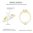 thumbnail image 6 of Rosec Jewels Solitaire Moissanite Teardrop Engagement Ring 2 Ct - Split Shank Ring - 7X10 mm - D-VS1 Quality Certified, 18K Yellow Gold, US 10.50, 6 of 9