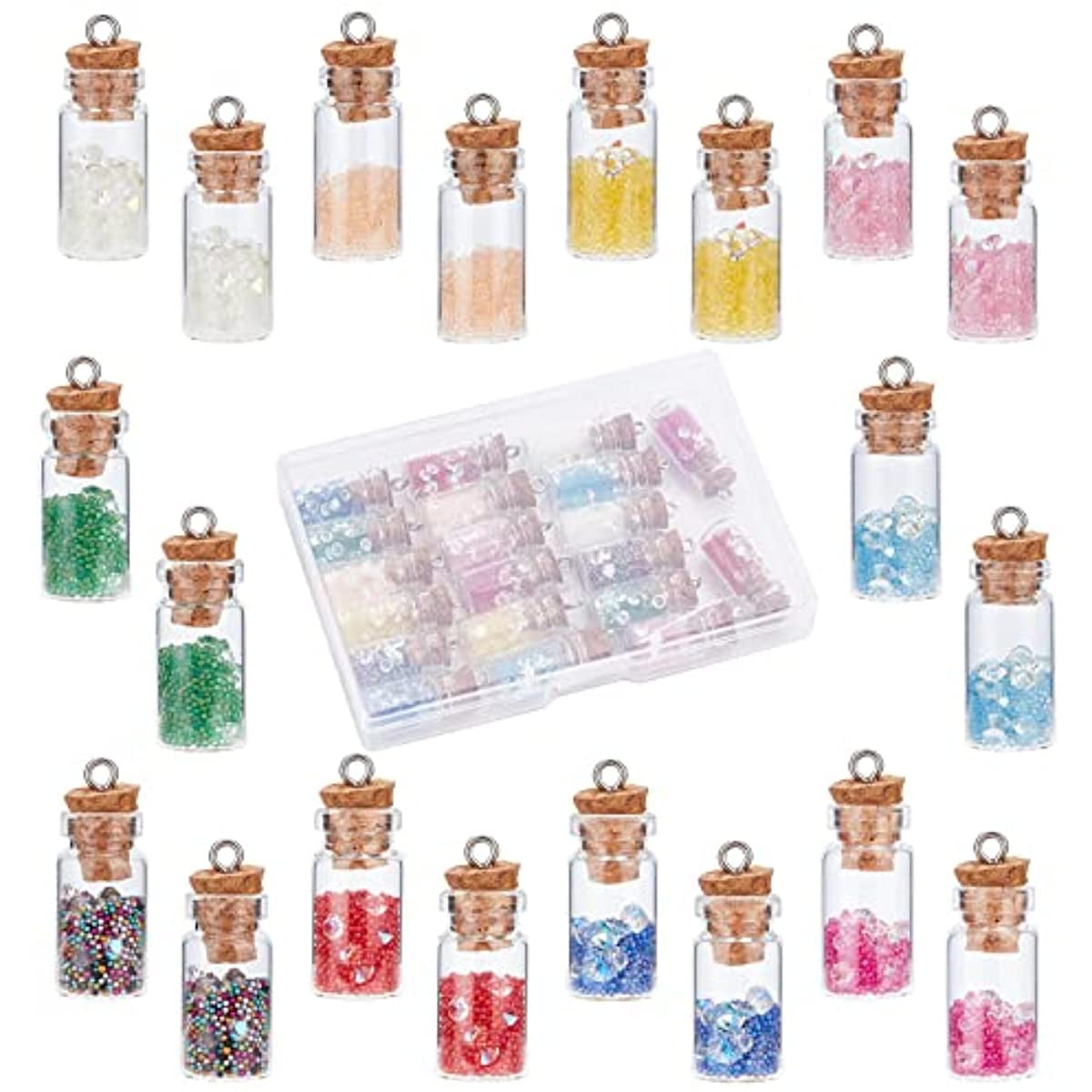 1Bag 20pcs Cube Shape Tiny Bottle Charms Clear Glass Mini Wish Bottles  Small Potion Bottles with Cork Stopper 20pcs Eye Pin Peg Bails for Home  Party Decor Crafts DIY Jewellery Making 