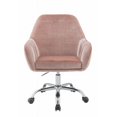 thumbnail image 3 of ACME Chaise de Bureau Pivotante en Velours Peach et Chrome, 3 of 13
