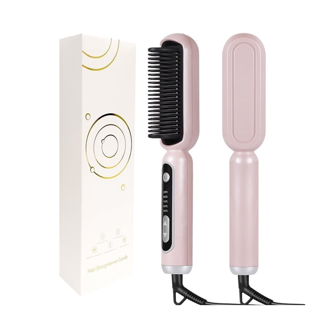 2 In 1 Hair Straightener Brush Professional Hot Comb Straightener For Wigs Hair Curler Straightener Comb Styling Tools