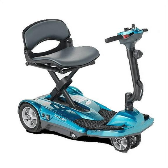 EV Rider Transport AF Plus S21AF Automatic Folding with Remote - Lithium Battery Lightweight Travel Mobility Scooter - Sea Blue